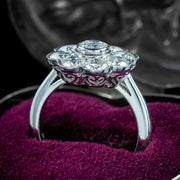 Edwardian Style Diamond Daisy Cluster Ring 2.03ct Total