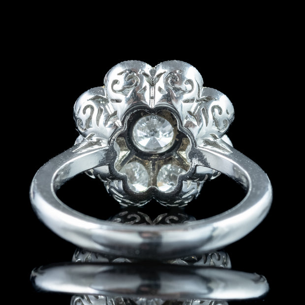 Edwardian Style Diamond Daisy Cluster Ring 2.03ct Total