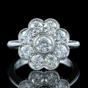 Edwardian Style Diamond Daisy Cluster Ring 2.03ct Total