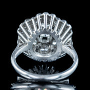 Edwardian Style Diamond Flower Cluster Ring 3ct Total