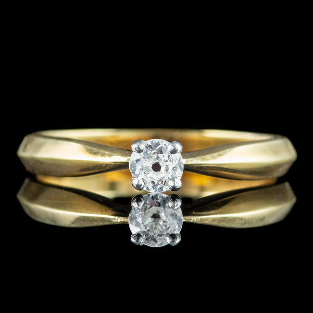 Edwardian Style Diamond Solitaire Ring 0.20ct Diamond Dated 2006