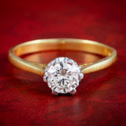 Edwardian Style Diamond Solitaire Ring 0.85ct Diamond 