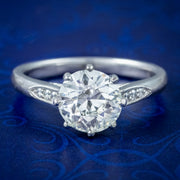 Edwardian Style Diamond Solitaire Ring 1.78ct Diamond With Cert