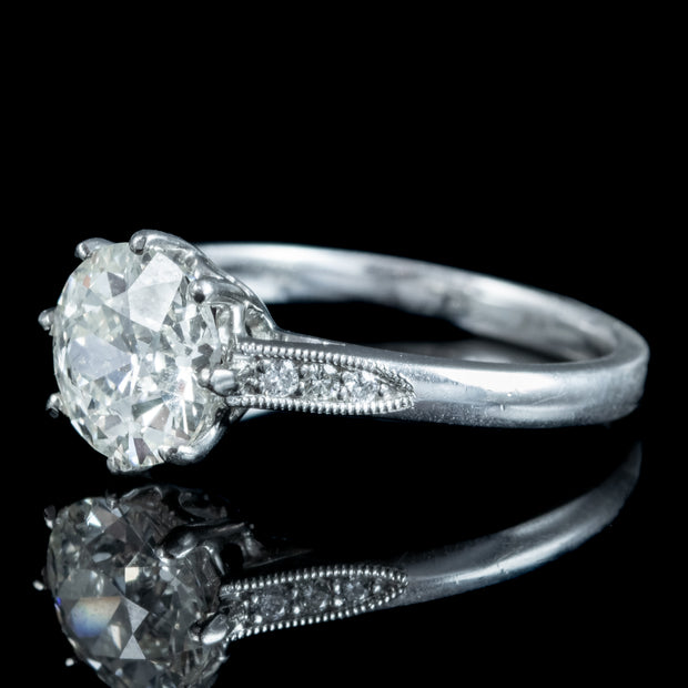 Edwardian Style Diamond Solitaire Ring 1.78ct Diamond With Cert