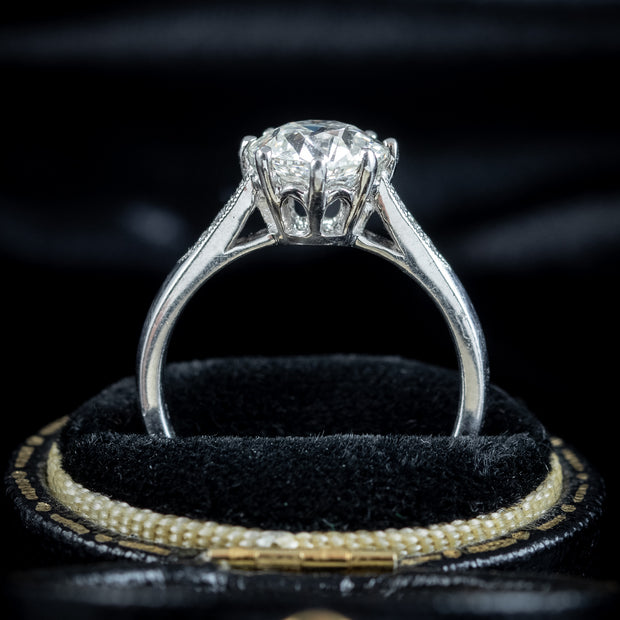 Edwardian Style Diamond Solitaire Ring 1.78ct Diamond With Cert