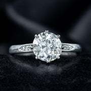 Edwardian Style Diamond Solitaire Ring 1.78ct Diamond With Cert