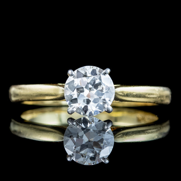 Edwardian Style Diamond Solitaire Ring 1.1ct Diamond