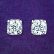 Edwardian Style Diamond Stud Earrings 18ct Gold 1.68ct Total