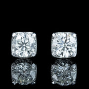 Edwardian Style Diamond Stud Earrings 18ct Gold 1.68ct Total
