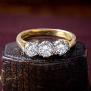Edwardian Style Diamond Trilogy Ring 1.1ct Total