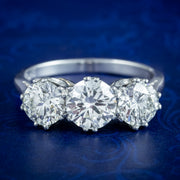 Edwardian Style Diamond Trilogy Ring 2.75ct Diamond With Cert