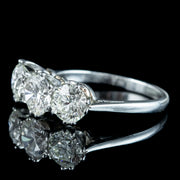 Edwardian Style Diamond Trilogy Ring 2.75ct Diamond With Cert