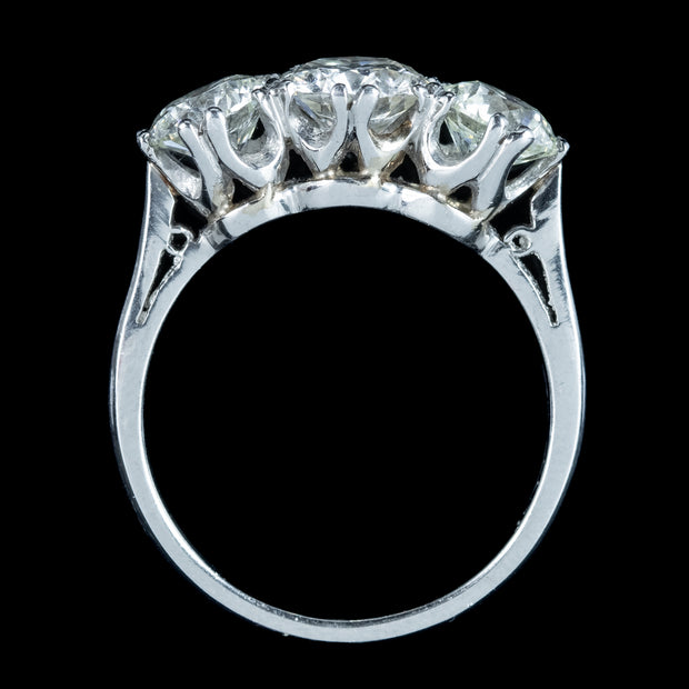 Edwardian Style Diamond Trilogy Ring 2.75ct Diamond With Cert