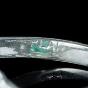 Edwardian Style Emerald Diamond Cluster Ring 1.10ct Emerald