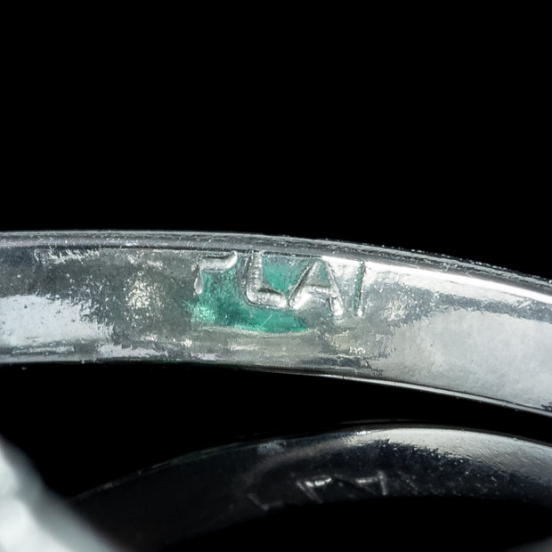 Edwardian Style Emerald Diamond Cluster Ring 1.10ct Emerald