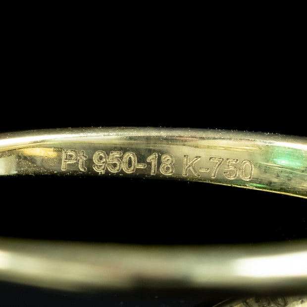 Edwardian Style Emerald Diamond Cluster Ring 2.13ct Emerald