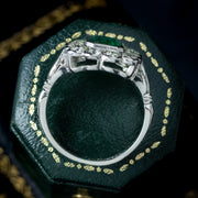 Edwardian Style Emerald Diamond Cluster Ring 1.10ct Emerald