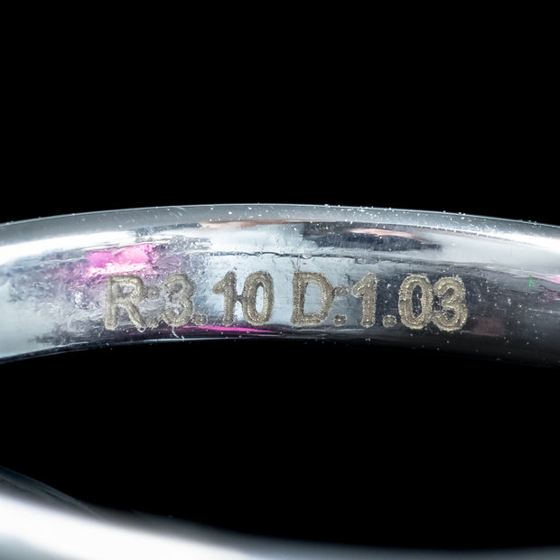 Edwardian Style Pink Tourmaline Diamond Cluster Ring 3.10ct Tourmaline 