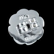 Edwardian Style Sapphire Diamond Cluster Stud Earrings 18ct Gold 3.59ct Sapphire