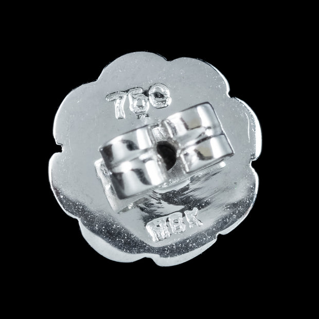 Edwardian Style Sapphire Diamond Cluster Stud Earrings 18ct Gold 3.59ct Sapphire