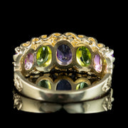 Edwardian Style Suffragette Amethyst Peridot Ring 9ct Gold