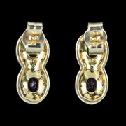 Edwardian Style Suffragette Cluster Stud Earrings 9ct Gold 