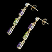 Edwardian Style Suffragette Drop Earrings 9ct Gold