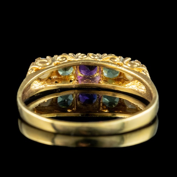 Edwardian Style Suffragette Five Stone Ring 