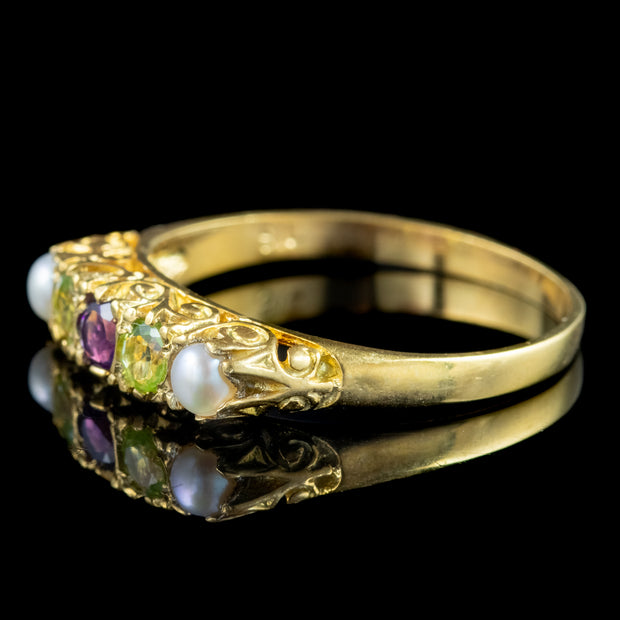 Edwardian Style Suffragette Five Stone Ring 
