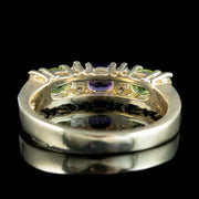 Edwardian Style Suffragette Ring Peridot Amethyst Diamond