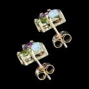 Edwardian Style Suffragette Cluster Stud Earrings 9ct Gold