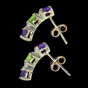 Edwardian Style Suffragette Stud Earrings 9ct Gold