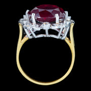 Edwardian Style Synthetic Ruby Cz Cocktail Ring