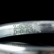 Edwardian Style Zircon Diamond Trilogy Ring 5.88ct Blue Zircon 