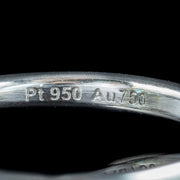 Edwardian Style Zircon Diamond Trilogy Ring 5.88ct Blue Zircon 