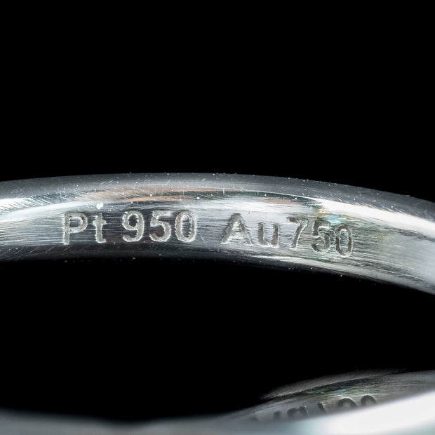 Edwardian Style Zircon Diamond Trilogy Ring 5.88ct Blue Zircon 