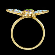 Edwardian Suffragette Style Bee Ring Opal Amethyst Peridot