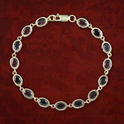 Edwardian Style Garnet Bracelet 9ct Gold