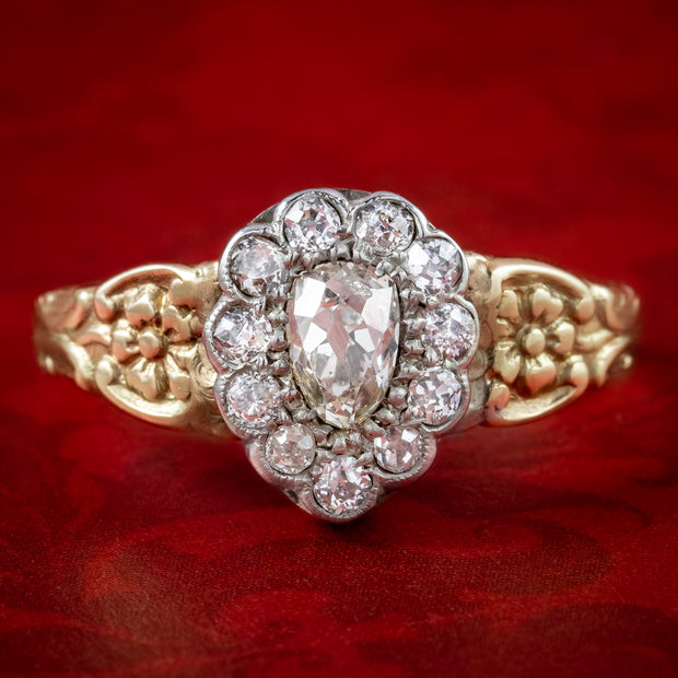 Georgian Style Diamond Cluster Ring 0.68ct Total