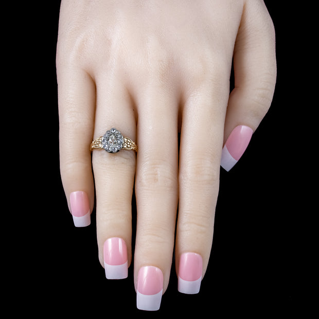 Georgian Style Diamond Cluster Ring 0.68ct Total