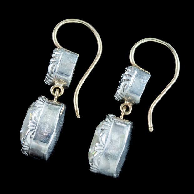 Georgian Style Paste Earrings Silver 18ct Gold