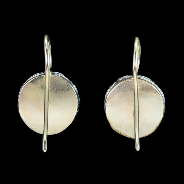 Georgian Style Paste Solitaire Earrings Silver 18ct Gold 