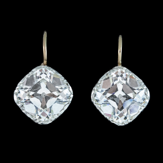 Georgian Style Paste Solitaire Earrings Silver 18ct Gold 