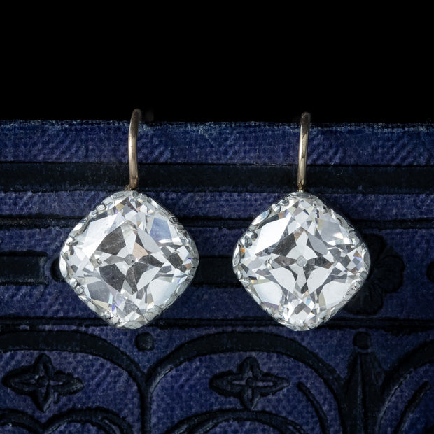 Georgian Style Paste Solitaire Earrings Silver 18ct Gold 