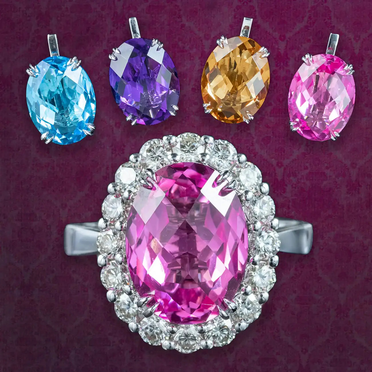 Multi-gemstone Cluster Ring | – Laurelle Antique Jewellery