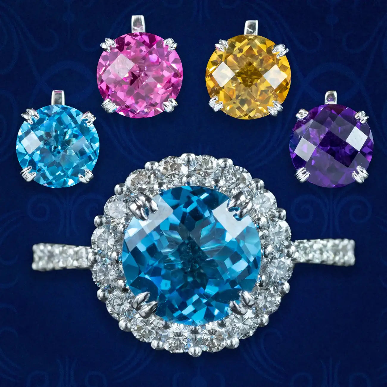Multi-gemstone Cluster Ring | – Laurelle Antique Jewellery