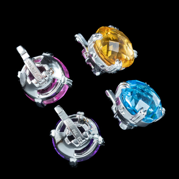 Interchangeable Multi-Gemstone Cluster Ring With Box