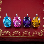 Interchangeable Multi-Gemstone Cluster Ring With Box