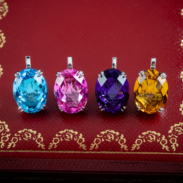 Interchangeable Multi-Gemstone Cluster Ring With Box