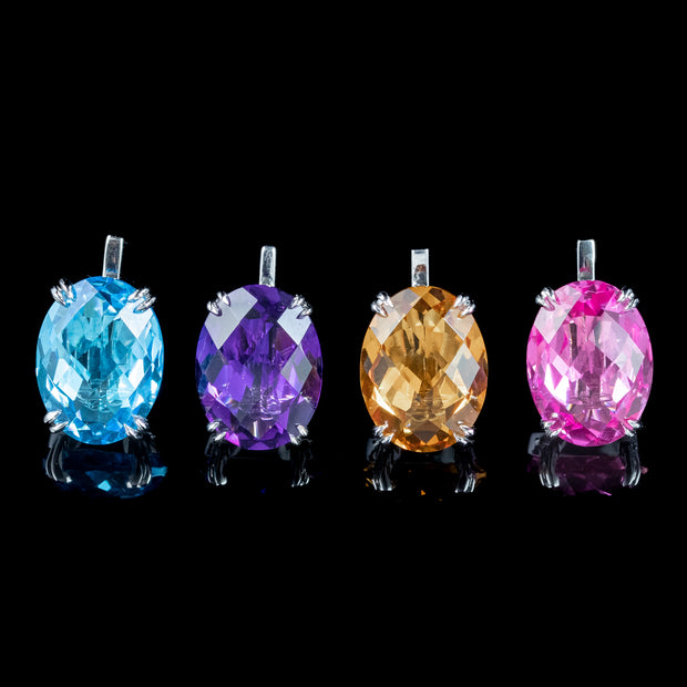 Interchangeable Multi-Gemstone Cluster Ring With Box